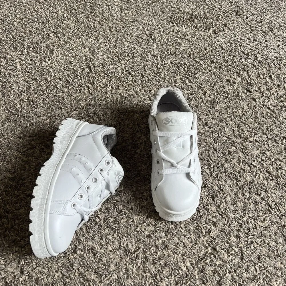 Vintage Soho Size 6 Platform Sneakers Women White 90s Y2K Platform Chunky